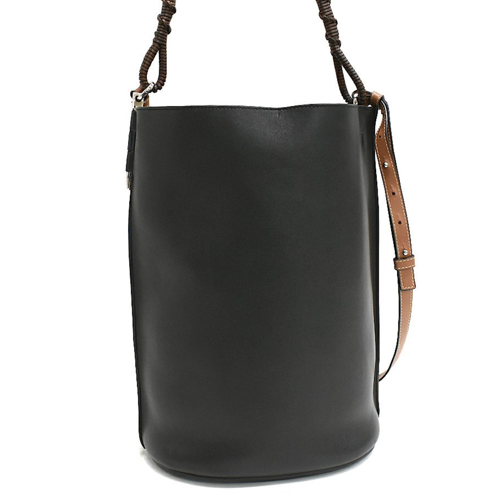 Loewe Gate Bucket Bag Crossbody Anagram Leather Black Brown